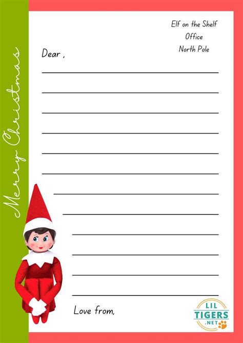 Description of Christmas Elf Letter Template 5