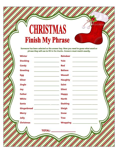 Christmas Game Printables