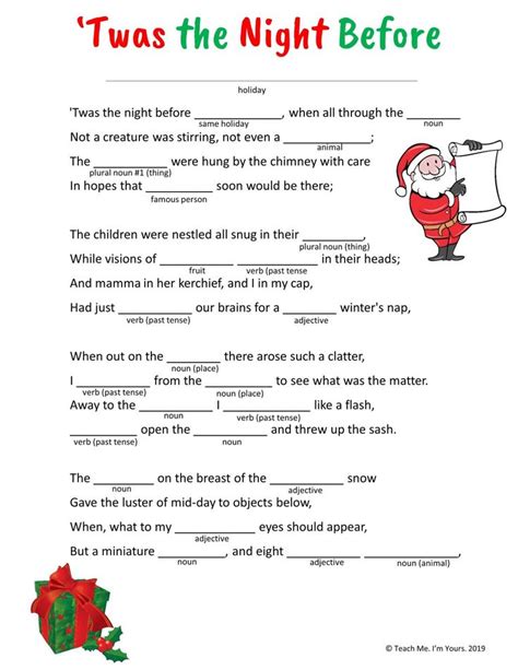 Christmas Mad Libs Printable 1