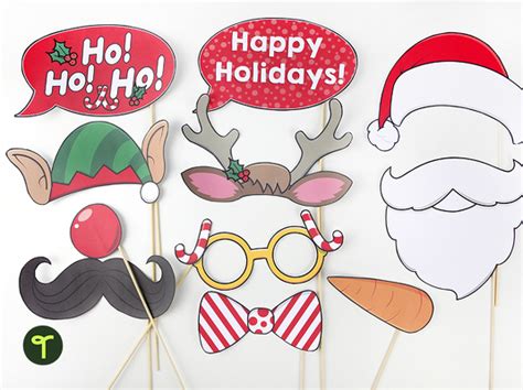 Christmas Photo Booth Props Printable for Kids