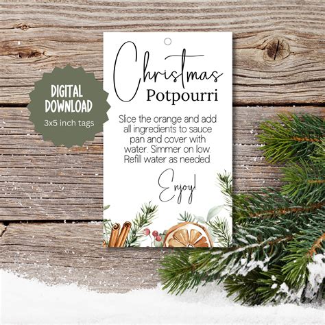 Christmas Potpourri Printable Tags Beautiful