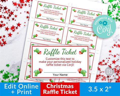 Christmas Raffle Ticket Template