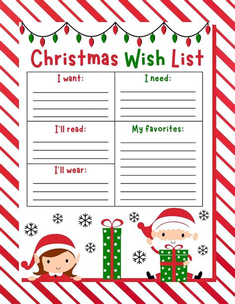 Christmas Wishlist Template Examples