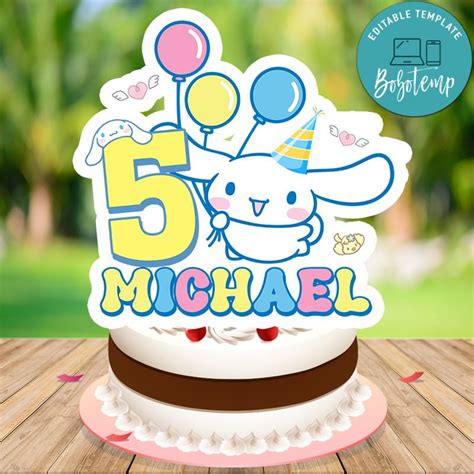 Cinnamoroll Cake Topper Templates