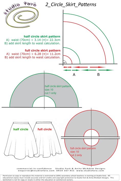 Circle skirt template