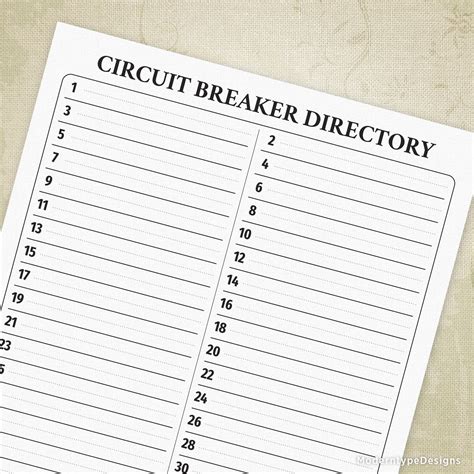 Circuit Breaker Directory Template Benefits