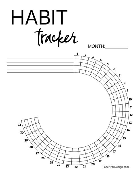 Circular Habit Tracker Printable Download