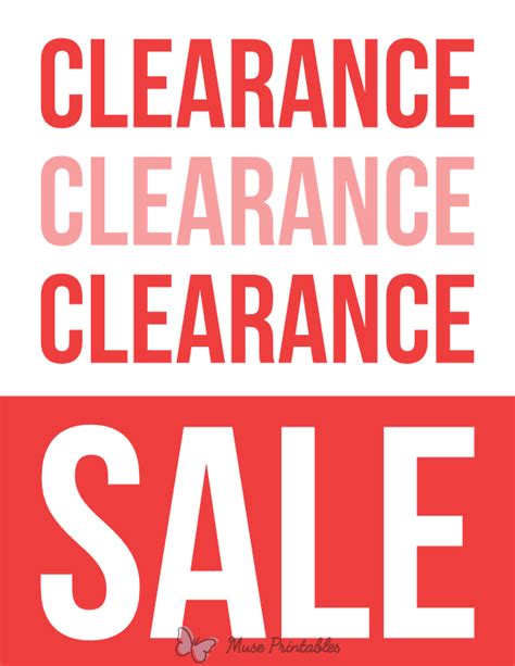 Clearance Signs Example Template