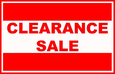 Clearance Signs Template