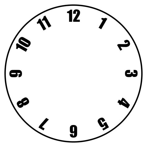 Clock Face Template for Decorating