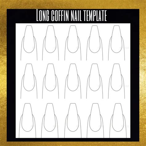 Coffin Nail Template Designs for Beginners