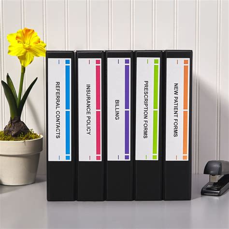 Color Coded Binder Labels