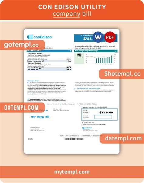 Con Edison Utility Bill Template FAQ