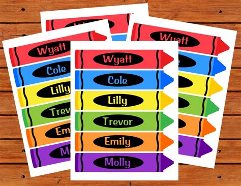 Crayon Label Printables for Kids