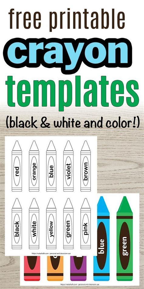 Crayon Label Templates For Kids