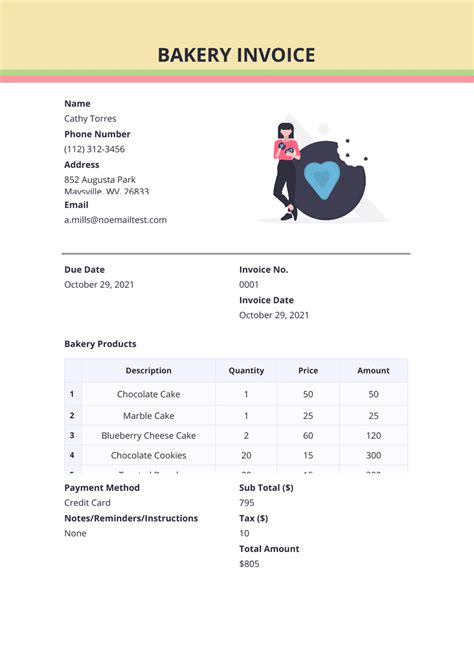 Create Bakery Invoice