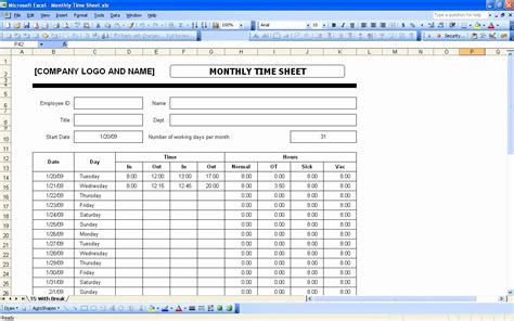 Create Bi-Monthly Timesheet Template Excel