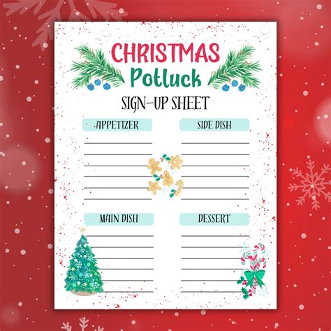 Create Christmas Potluck Signup