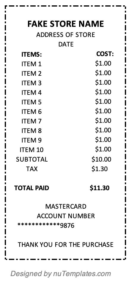 Create Fake Home Depot Receipt