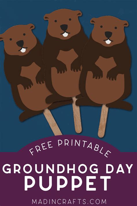 Create Groundhog Puppet Prints