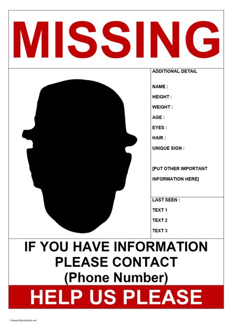 Create Missing Person Poster