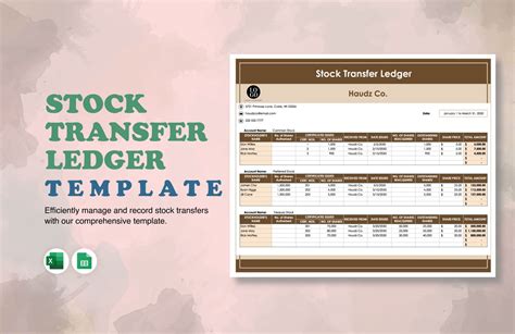 Create Stock Transfer Ledger Template Excel