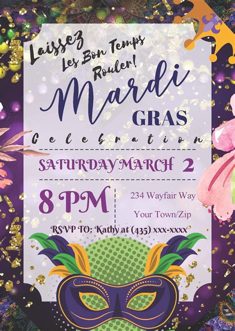 Create Your Own Mardi Gras Invitations