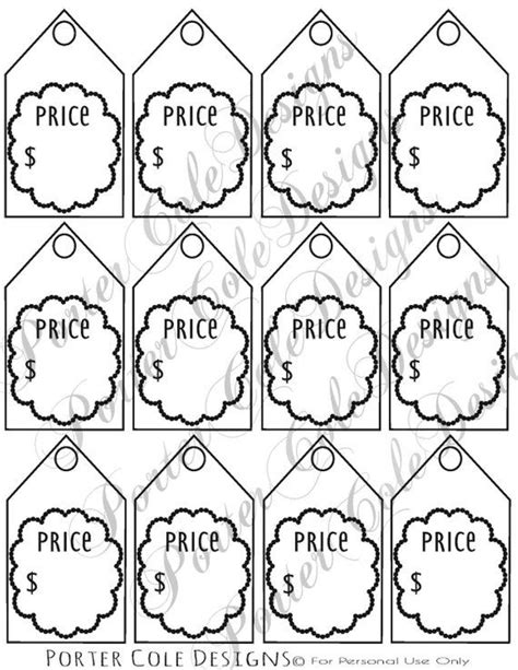 Create Your Own Printable Yard Sale Price Tags