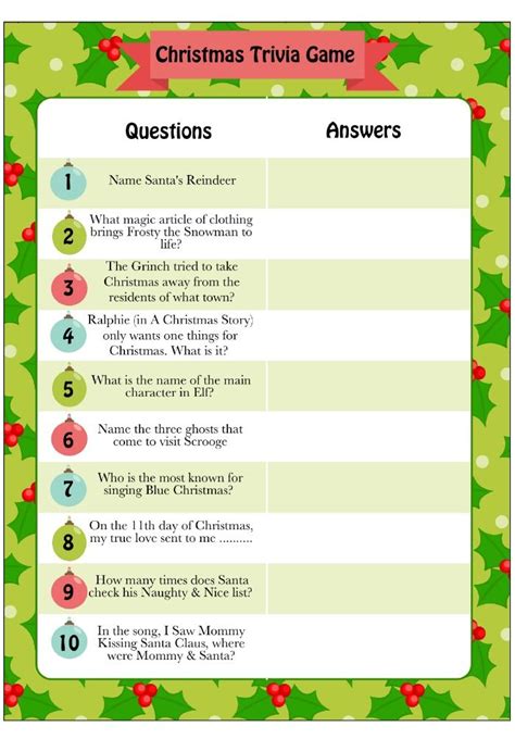 Creating Christmas Trivia Game