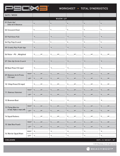 Creating Custom P90X Worksheets