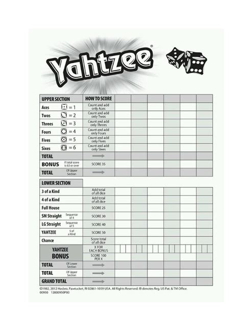 Creating Custom Yahtzee Printable Score Card Template