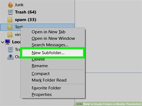 Creating Folders In Thunderbird