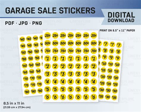 Creating Garage Sale Stickers