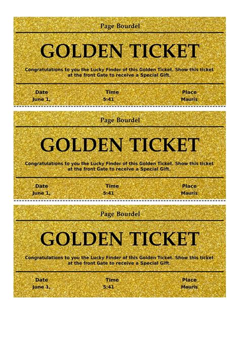 Creating Golden Ticket Printables Image