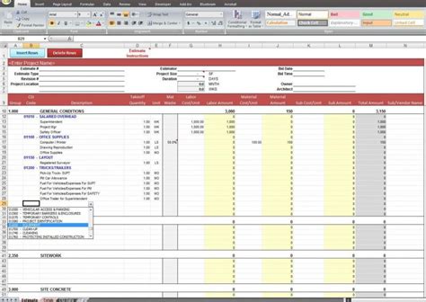 Creating HVAC Estimate Template Excel Sheet