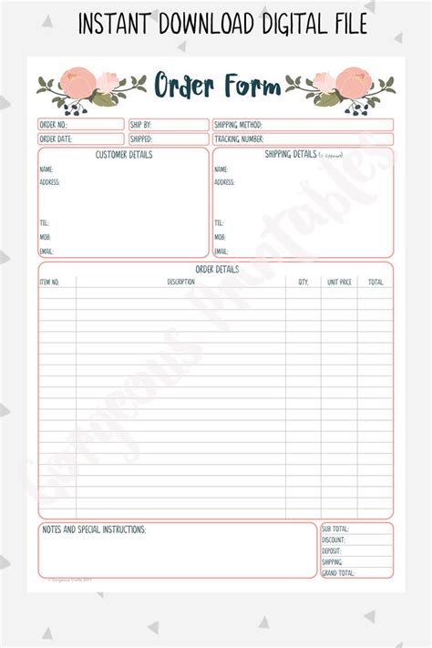 Steps to Create Order Sheet Template