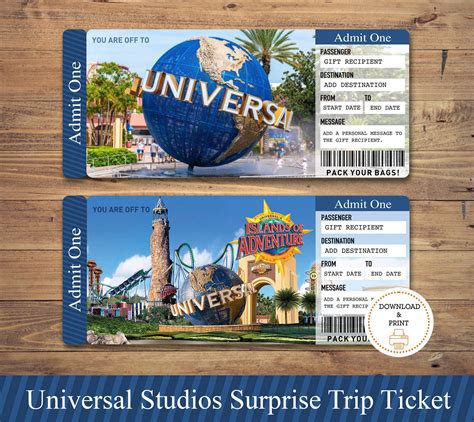 Creating Universal Studios Free Printable Surprise Ticket