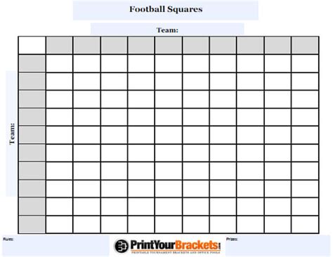 Creating Your Own Football Squares Template