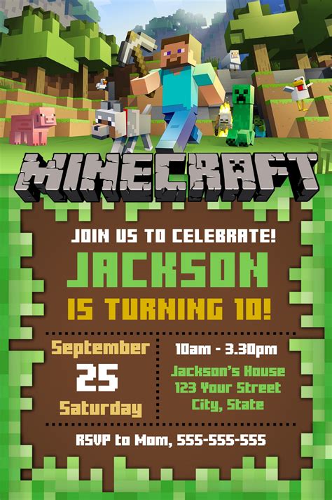 Creating Your Own Minecraft Invitation Template