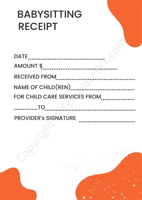 Creating a Babysitter Receipt Template