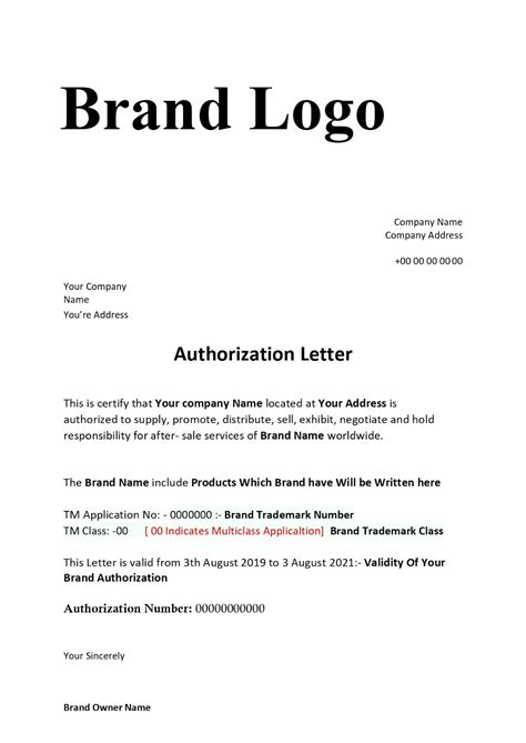 Creating a Brand Authorization Letter Template