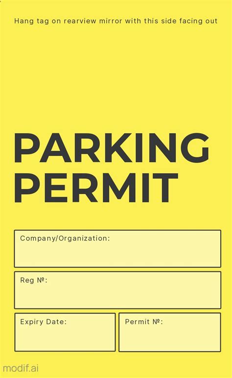 Creating a Free Parking Permit Template