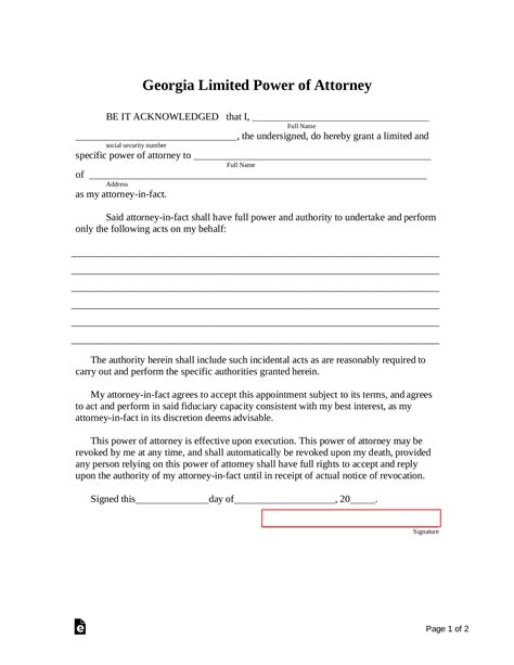 Creating a Georgia POA Form