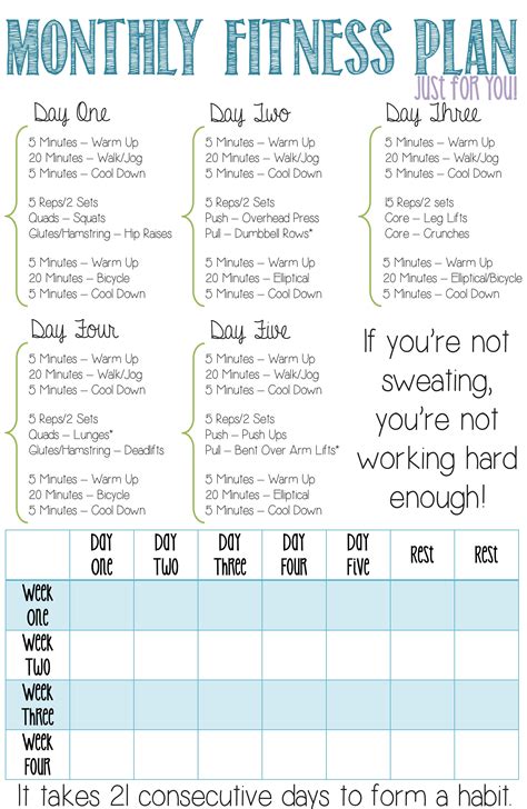 Creating a Personalized Exercise Chart