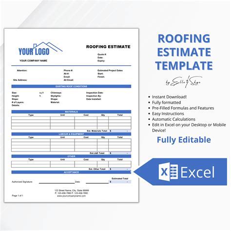 Creating a Printable Roofing Estimate Template