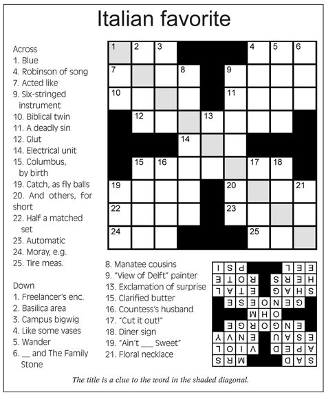 Description of Crossword Puzzle Examples