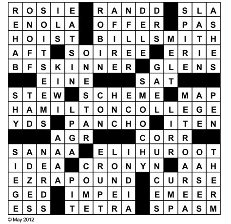 Crossword Puzzle Solutions