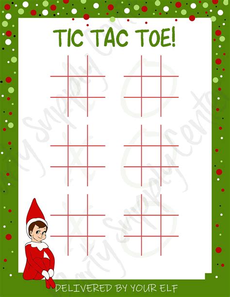 Custom Elf Tic Tac Toe Prints