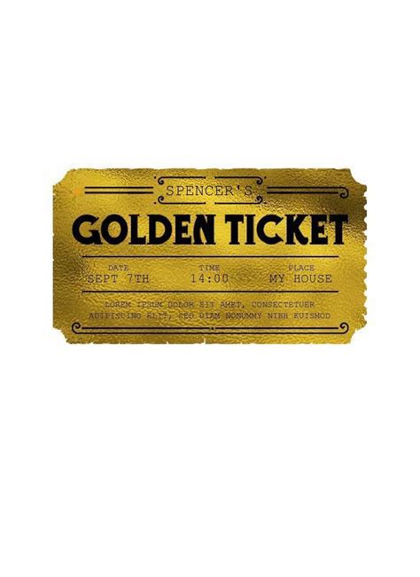 Custom Golden Ticket Printable 2