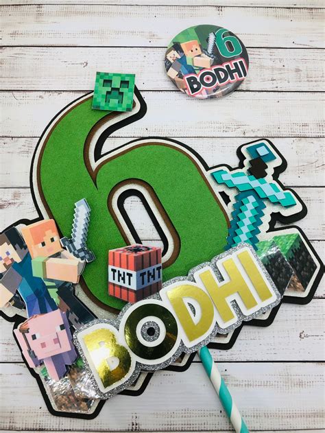 Custom Minecraft cake toppers ideas